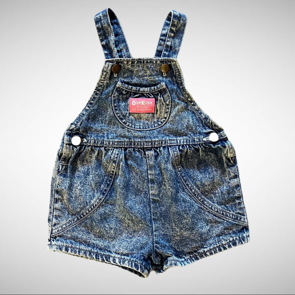 Vintage Osh Kosh B’Gosh USA Acid Wash Shortalls